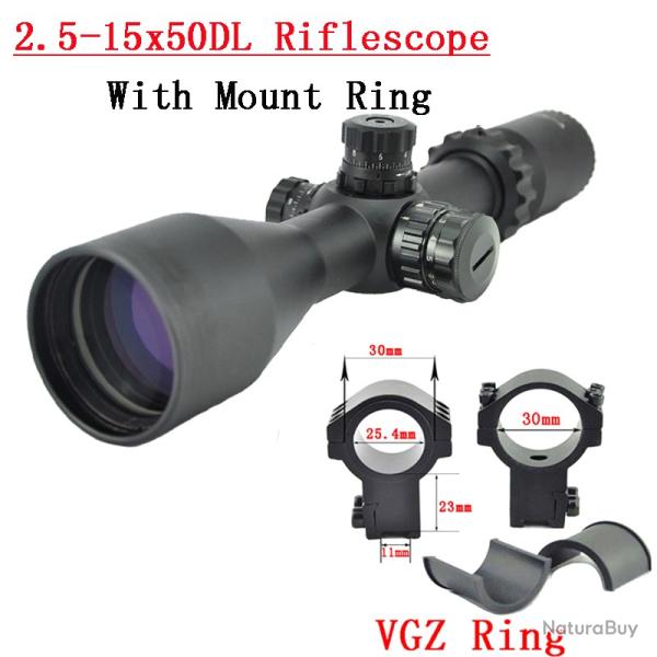 Visionking Long Eye Instituts 2.5-15x50 Tube de 30mm -**With 11mm High Ring LIVRAISON GRATUITE