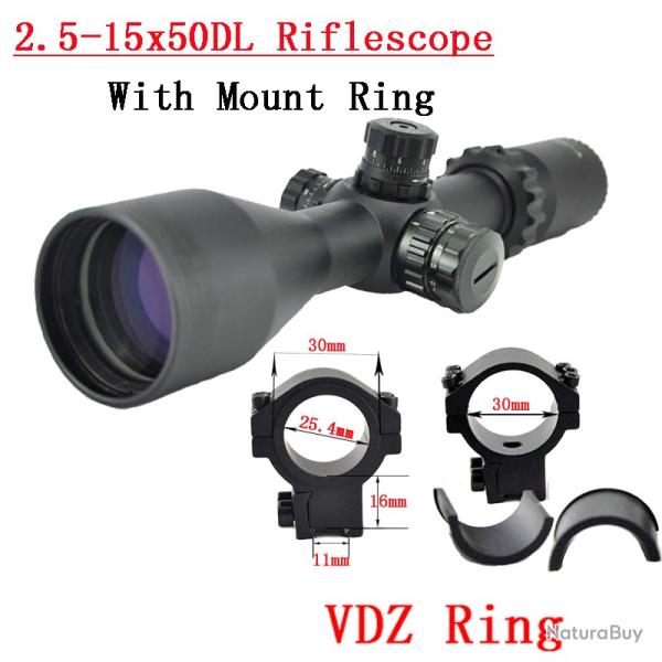 Visionking Long Eye Instituts 2.5-15x50 Tube de 30mm -**With 11mm Low Ring LIVRAISON GRATUITE