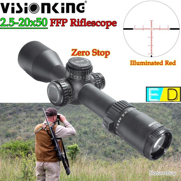 Visionking Zero Stop 2.5-20x50 FFP lunette de vise grande vue ED Len 34mm