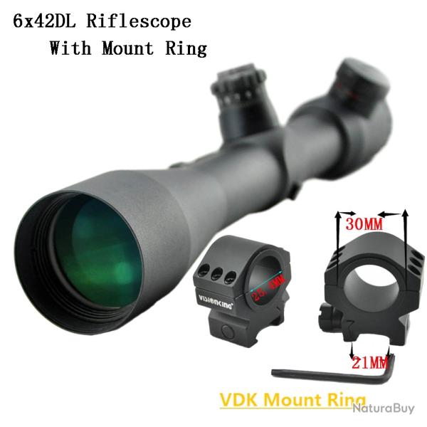 Visionking-Lunette de vis�e pour fusil de chasse, 6x42 Partners -**with 21mm Low rings