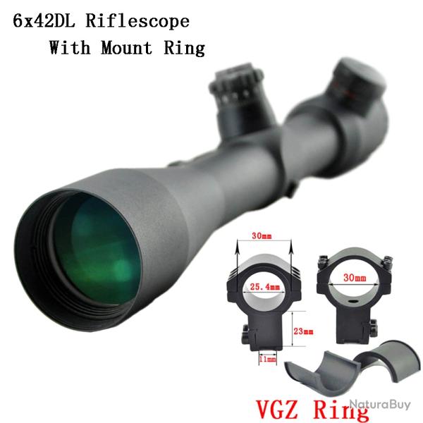 Visionking-Lunette de vis�e pour fusil de chasse, 6x42 Partners -**with 11mm High rings