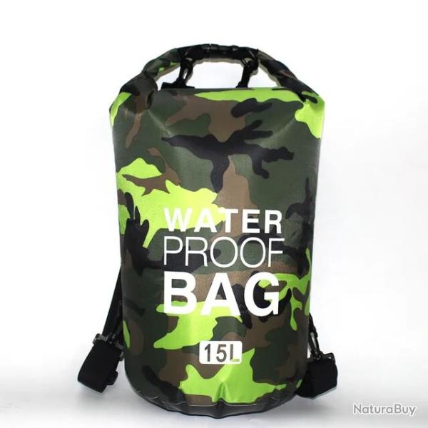 SAC � DOS �TANCHE 15L - DRY BAG - VERT - LIVRAISON GRATUITE