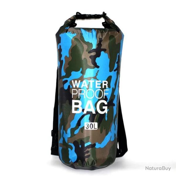SAC � DOS �TANCHE 30L - DRY BAG - BLEU CLAIR - LIVRAISON GRATUITE