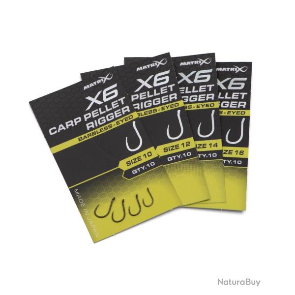 MATRIX HAMEON X6 CARP PELLET RIGGER EYED BARBLESS MATRIX 14