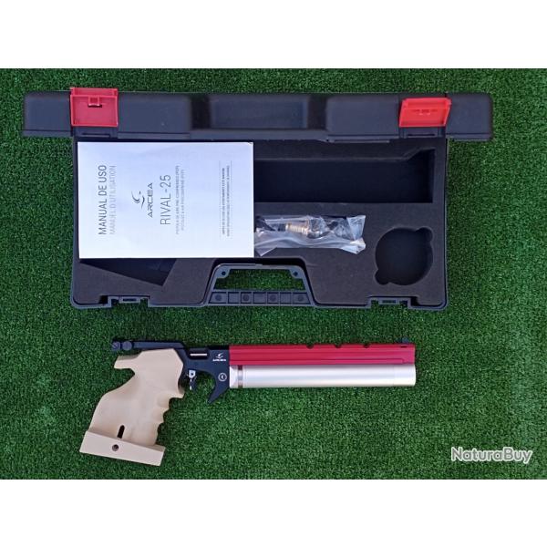 PISTOLET TIR OLYMPIQUE PCP ARCEA-SNOWPEAK PP20  4,5 mm 7,5 Joul. CAMEL-RAIL ROUGE