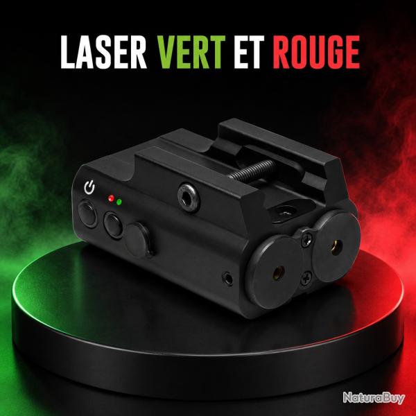 promotion laser vert et rouge avec support sur rail