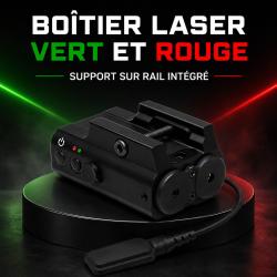 promotion laser vert et rouge avec support sur rail
