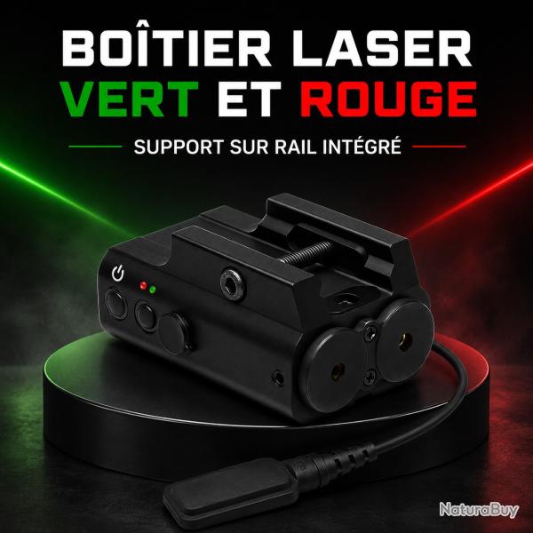 promotion laser vert et rouge avec support sur rail