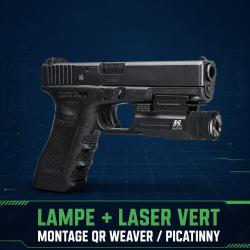 Promotion Lampe 150L et laser vert combin&eacute;s avec support QR