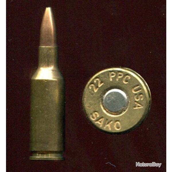 .22 PPC USA - marquage : 22 PPC USA SAKO - balle cuivre pointe creuse - �tui de 38.3 mm