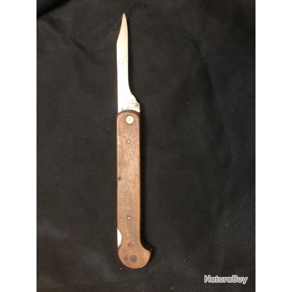 couteau pliant rostfrei manche bois tete d indien