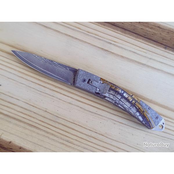 COUTEAU PLIANT AUTOMATIQUE / TITANE CRISTAL / MAMMOUTH