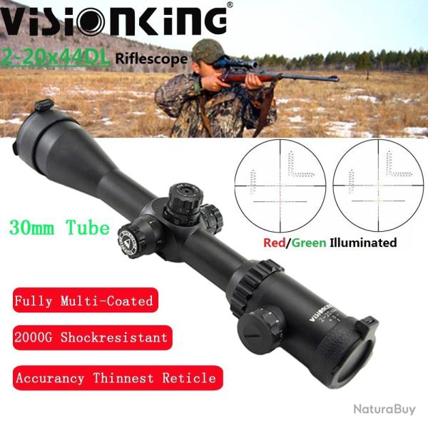 Visionking-Lunette de chasse  grande vue, -**2-20x44 Sight LIVRAISON GRATUITE