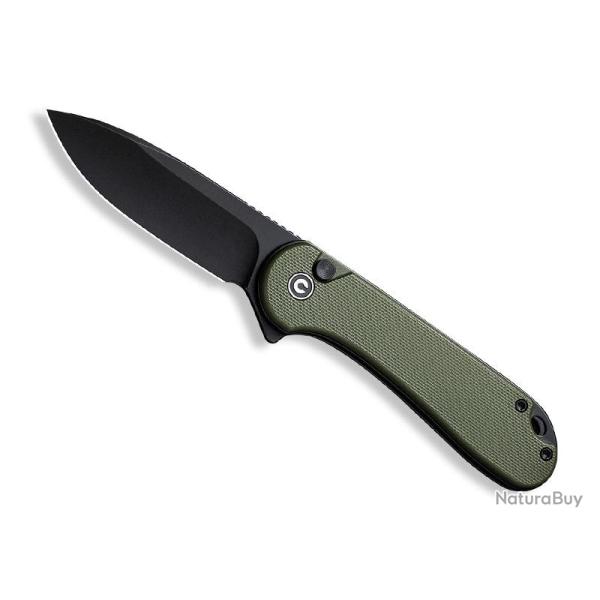 COUTEAU CIVIVI BUTTON LOCK ELEMENTUM II G10 VERT BLACKWASH