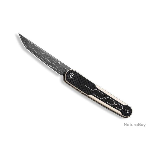 COUTEAU CIVIVI KWAIQ G10 NOIR/IVOIRE DAMAS