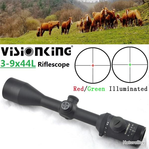 Visionking-Lunette de chasse  grande vue 1 pouce monotube  VS3-9x44