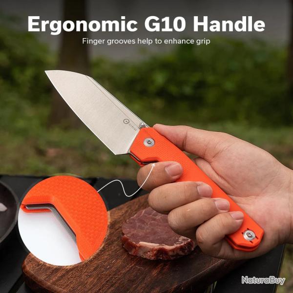 Couteau CIVIVI Hid Orange Lame Reverse Tanto Acier Sandvik 14C28N Satin Manche G-10 KIVT CIVC230084