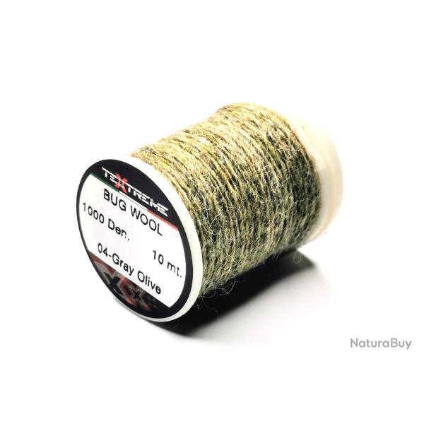 laine montage mouche BUG WOOL TEXTREME gris olive