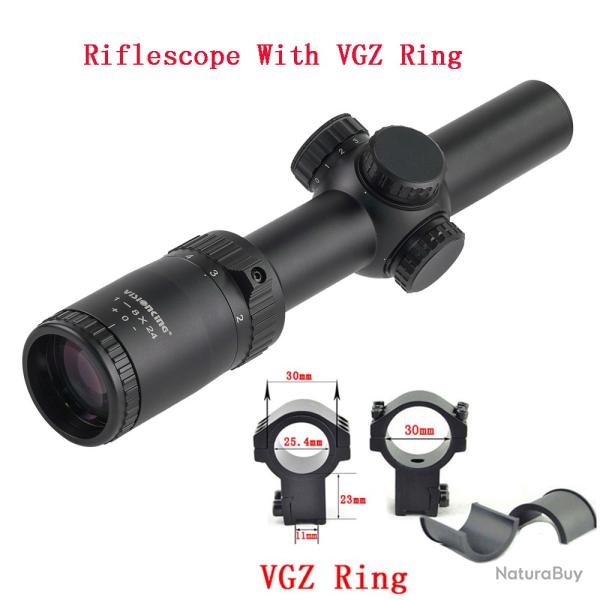 Visionking grande vue 1-8x24 longue porte illumine -**11mm High Ring LIVRAISON GRATUITE !!