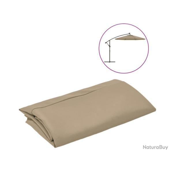 Toile de remplacement taupe en polyester �300 cm pour parasol d�port� ext�rieur