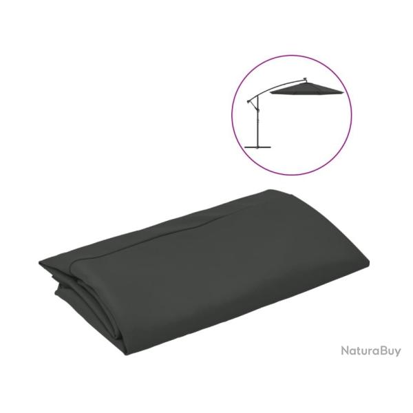 Toile de remplacement anthracite en polyester �300 cm pour parasol d�port� ext�rieur