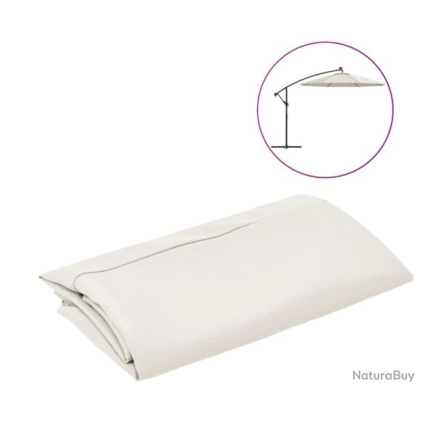 Toile de remplacement blanc sable �300 cm en polyester pour parasol d�port�