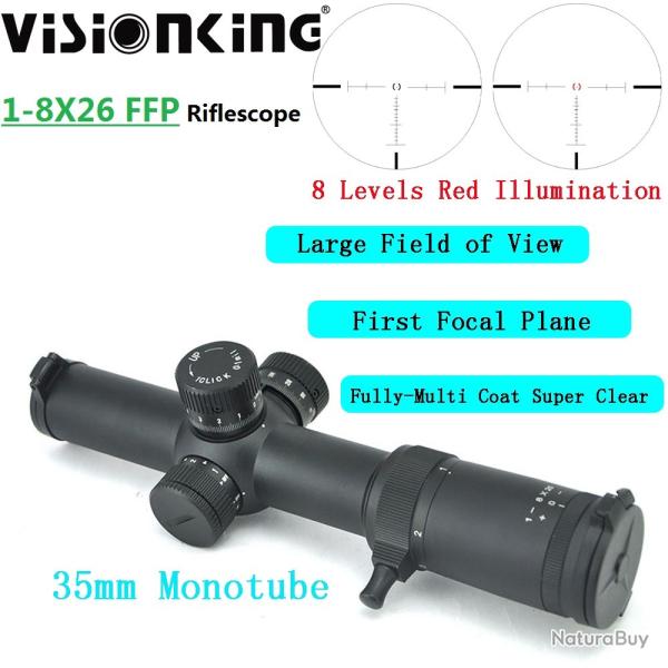Visionking optique 35mm porte 1-8x26 premier plan focal 1/10 MIL LIVRAISON GRATUITE !!