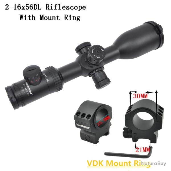 Visionking-Lunette de vise  longue porte tube de 30mm -** 2-16x50 21mm Low  LIVRAISON GRATUITE !!