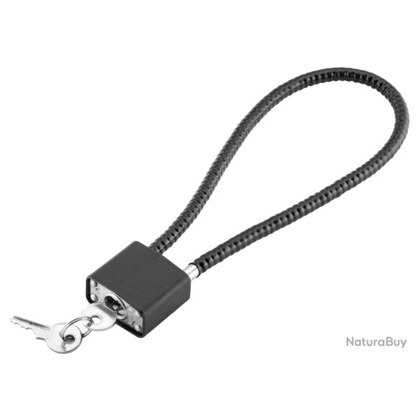 CADENAS � C�BLE POUR FUSIL ET PISTOLET - NOIR - 38cm - LIVRAISON GRATUITE