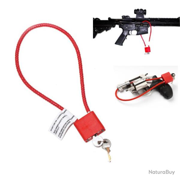 VERROU POUR ARMES DE POING ET D'�PAULE - ROUGE - 38cm - LIVRAISON GRATUITE