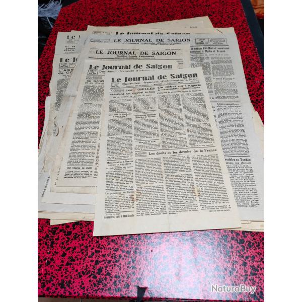 LOT DE 15 NUMEROS "LE JOURNAL DE SAIGON" 1946 GUERRE D'INDOCHINE