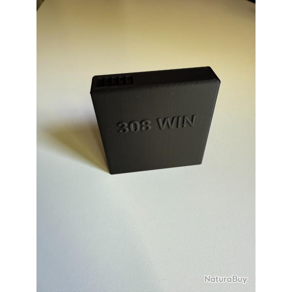 Bo�tier de Rangement Munitions .308 winchester - 5 Coups avec Couvercle Coulissant