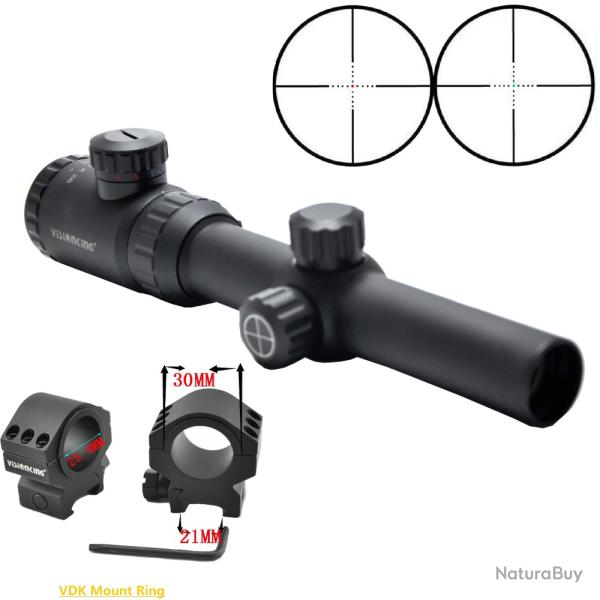 Visionking-Lunette de chasse point Mil illumin-**1.25-5x26 21mm low rings  LIVRAISON GRATUITE !!