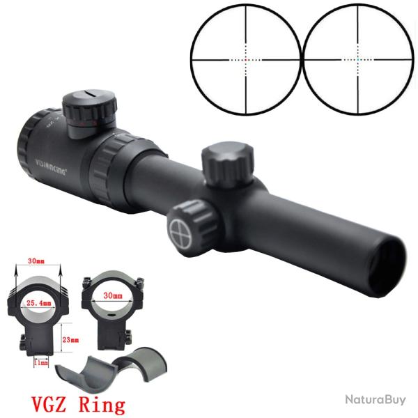 Visionking-Lunette de chasse point Mil illumin-**1.25-5x26 11mm high rings  LIVRAISON GRATUITE !!