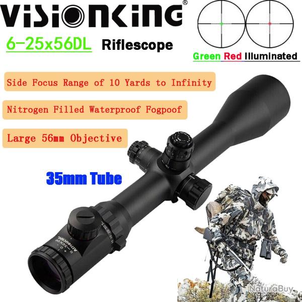 Visionking-Lunette de chasse point Mil illumin-**6-25x56 Scope LIVRAISON GRATUITE !!