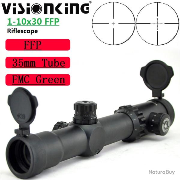 Visionking-Lunette de vise  grande vue, 1-10x30 FFP, tube de 35mm