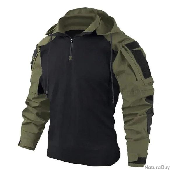 Chemise de combat � capuche Front Line-R AKP - Vert arm�e / XXL (85-95kg)
