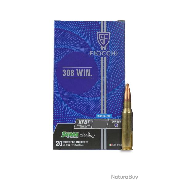 fiocchi 308 exacta 175gr hpbt sierra cartouches munitions bte20