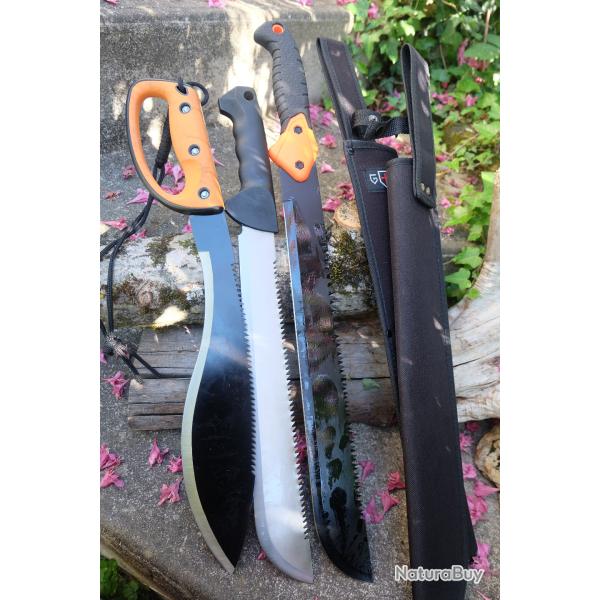 Lot de 3 Kukkri Machette Lame Acier 3Cr13 Manche ABS Etui LOT POUR REVENDEURS Survie Outlast Alaska
