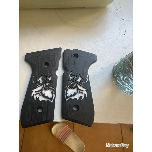 Plaquette poign�e  berreta 92 fs �dition viking black White