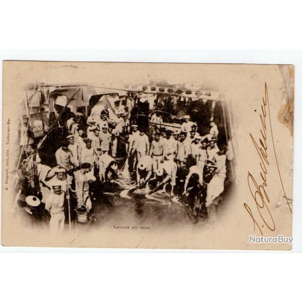 CPA - Marine Militaire -LAVAGE DU PONT N274