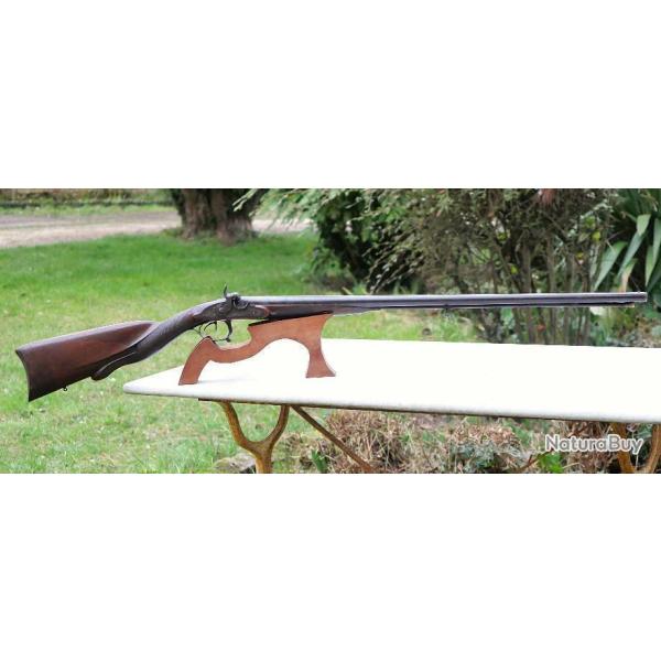 rare Fusil chasse Juxtapos� XVIII percussion canons Damas Sign� Armand � Paris - ref BRA25FUS002