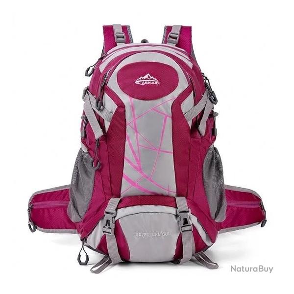Sac � Dos Randonn�e 60L Aventury Alpinisme Trekking Camping Voyage Homme/Femme Rouge