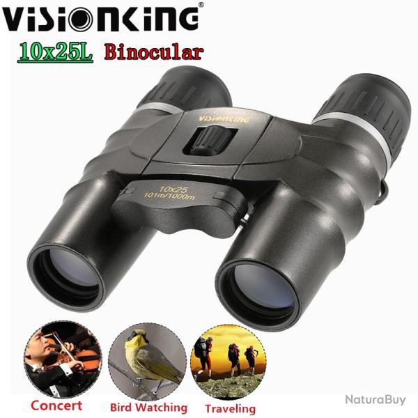 Visionking-Jumelles Porro HD 10x25, FMC Bak4, t�lescope arc-en-ciel injuste - LIVRAISON GRATUITE !!!
