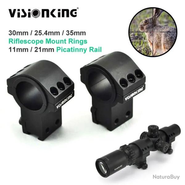 Visionking-Anneau de montage en aluminium pour lunette de chasse -*Ring 30 Rail 21 low