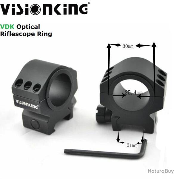 Visionking-Anneau de montage sur rail pour lunette de vise  tube de 25.4mm et 30mm