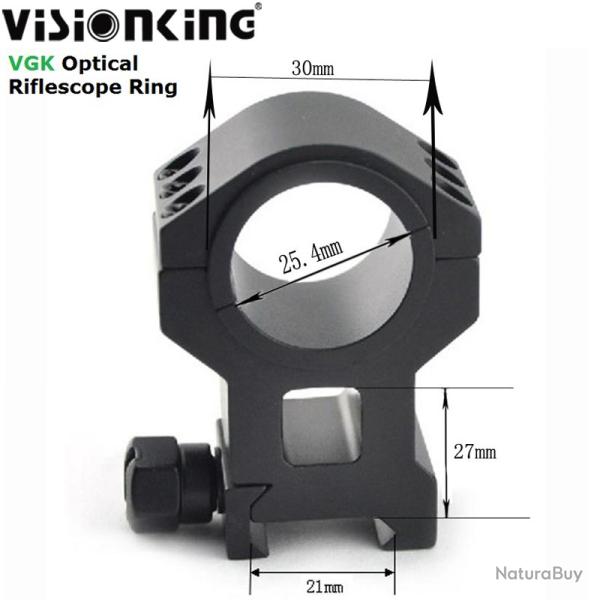 Visionking - anneaux de montage Picatinny pour lunette de vis�e 25.4mm 30mm