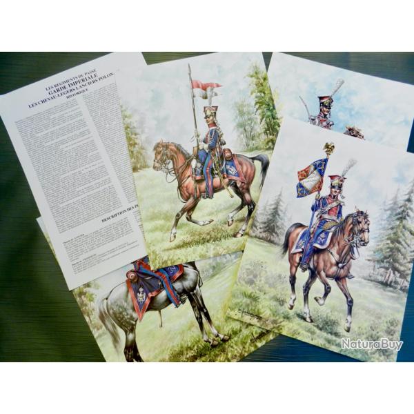 4 planches P. Conrad - P. Trotereau : Chevau-l�gers lanciers polonais de la Garde imp�riale