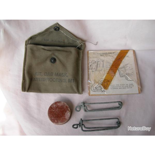 WW2 US KIT GAS MASK WATERPROOFING M1 AM�RICAIN MILITAIRE COMPLET R�F�RENC� G.I. ( 39-45 )
