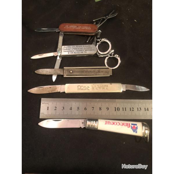lot ancien petit couteaux pliants publicitaire